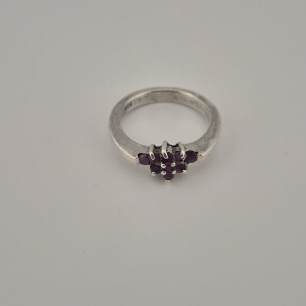 2026/07/12460-1-scaled.jpg Vintage 925 Sterling Silver Ring — Purple Ruby Cluster Setting
