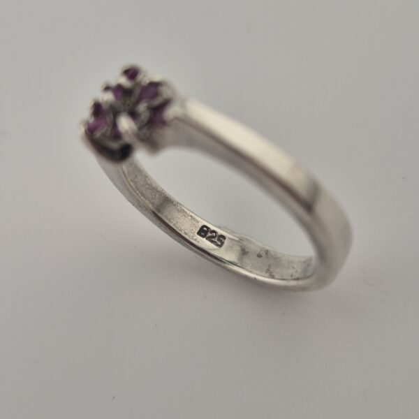 2026/07/12464-scaled.jpg Vintage 925 Sterling Silver Ring — Purple Ruby Cluster Setting