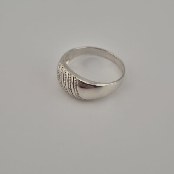 Vintage 925 Sterling Silver Signet Ring — Textured Design