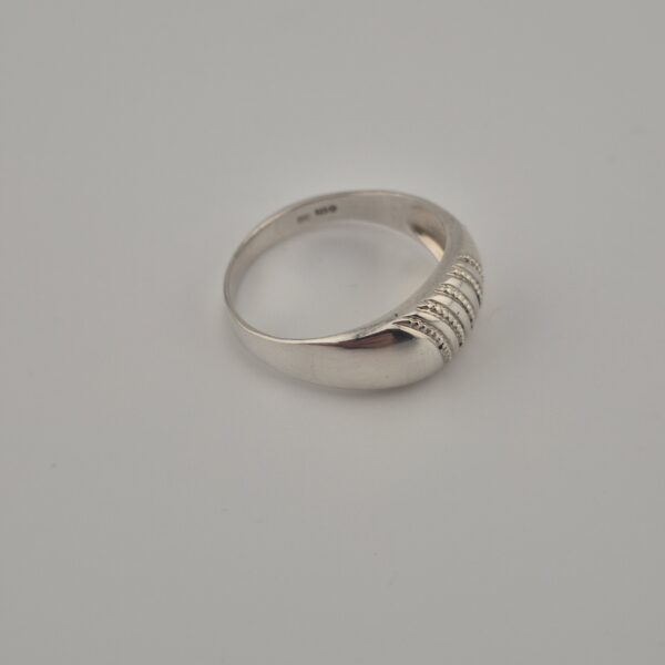 Vintage 925 Sterling Silver Signet Ring — Textured Design