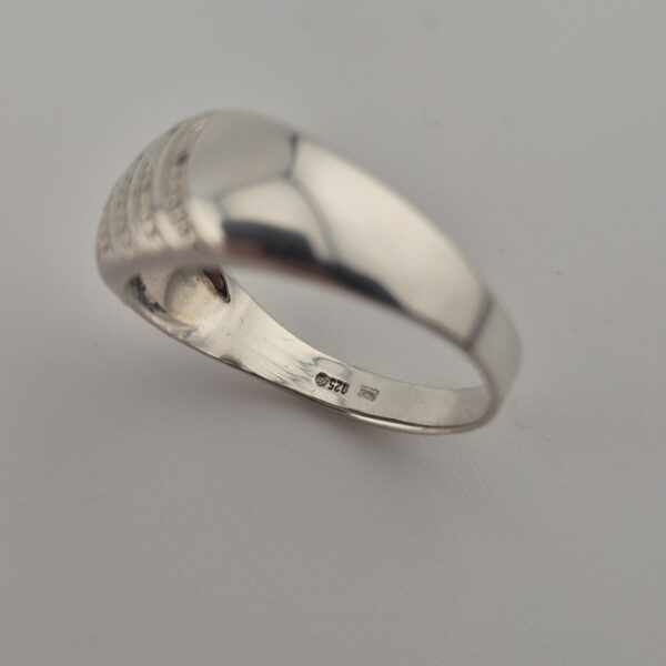 Vintage 925 Sterling Silver Signet Ring — Textured Design