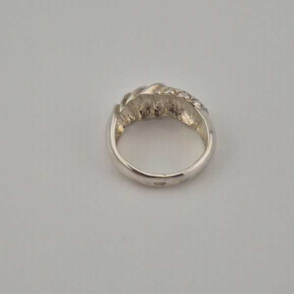 Vintage Unique 925 Sterling Silver Ring — Woven Sculptural Design