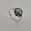 Rare Vintage 925 Sterling Silver Ring — Aquamarine & Marcasite