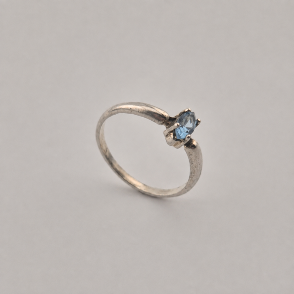 Vintage 925 Sterling Silver Ring Aquamarine