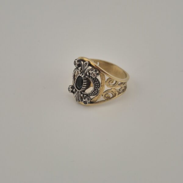 Vintage 925 Sterling Silver Ring — Gold Plated & Blue Aquamarine