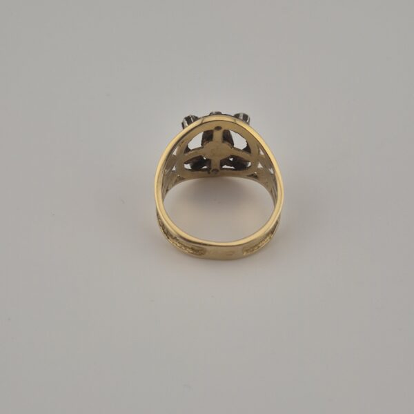 Vintage 925 Sterling Silver Ring — Gold Plated & Blue Aquamarine