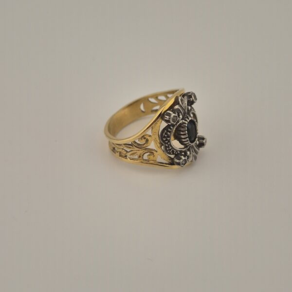 Vintage 925 Sterling Silver Ring — Gold Plated & Blue Aquamarine