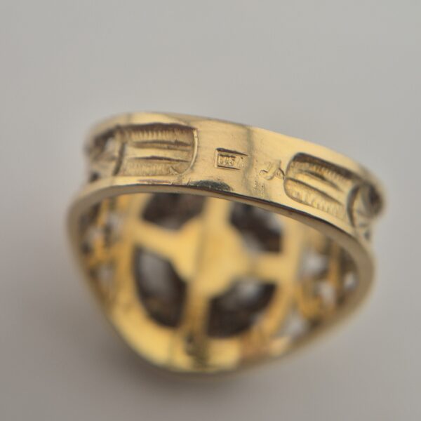 Vintage 925 Sterling Silver Ring — Gold Plated & Blue Aquamarine