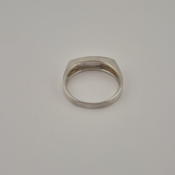 Vintage 925 Sterling Silver Signet Ring — Diagonal Lines
