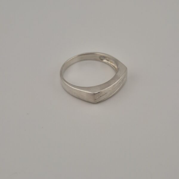Vintage 925 Sterling Silver Signet Ring — Diagonal Lines