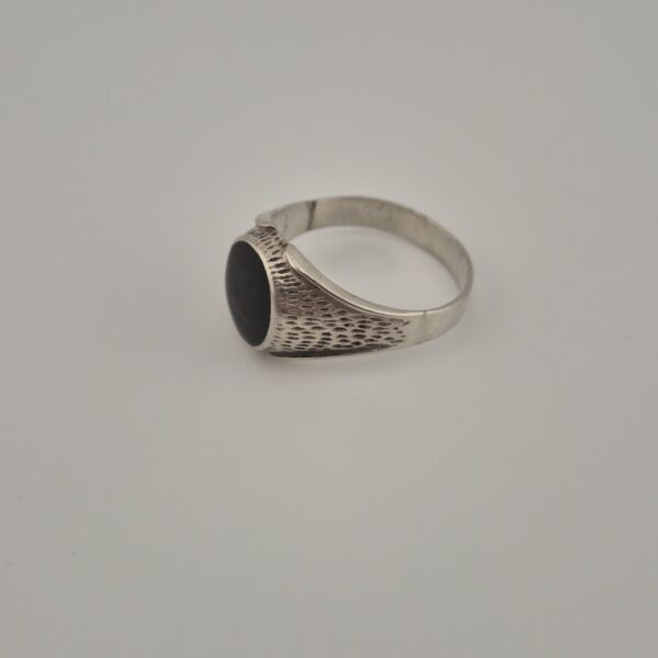 Vintage 925 Sterling Silver Signet Ring — Black Onyx