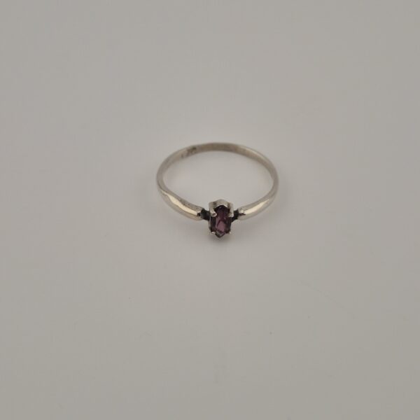 Vintage 925 Sterling Silver Ring — Faceted Amethyst