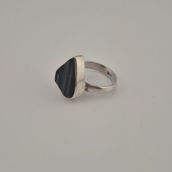 Vintage 925 Sterling Silver Ring With Black Tourmaline