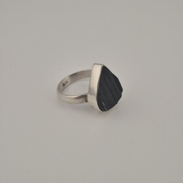 Vintage 925 Sterling Silver Ring With Black Tourmaline