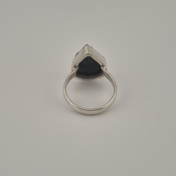Vintage 925 Sterling Silver Ring With Black Tourmaline