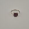 Vintage 925 Sterling Silver Faceted Garnet Ring