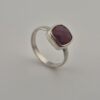 Vintage 925 Sterling Silver Faceted Garnet Ring