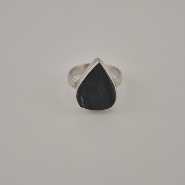 Vintage 925 Sterling Silver Ring With Black Tourmaline