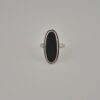 Vintage 925 Sterling Silver Oval Black Onyx Ring