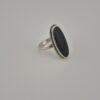 Vintage 925 Sterling Silver Oval Black Onyx Ring