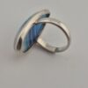 Vintage 925 Sterling Silver Ring — Blue Banded Agate