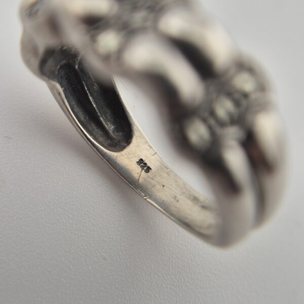 Vintage 925 Sterling Silver Marcasite Ring – Unique Design
