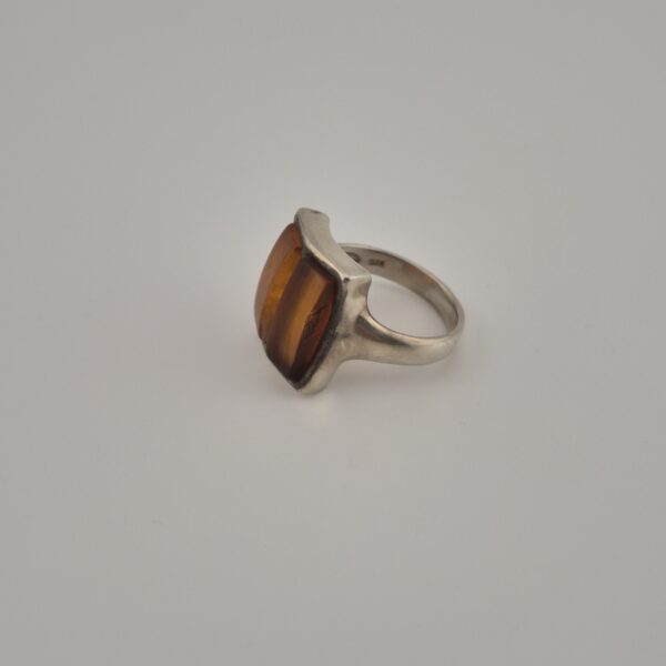 Vintage 925 Sterling Silver Ring with Natural  Amber
