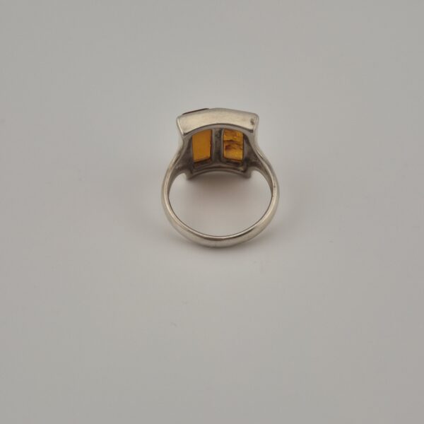 Vintage 925 Sterling Silver Ring with Natural  Amber
