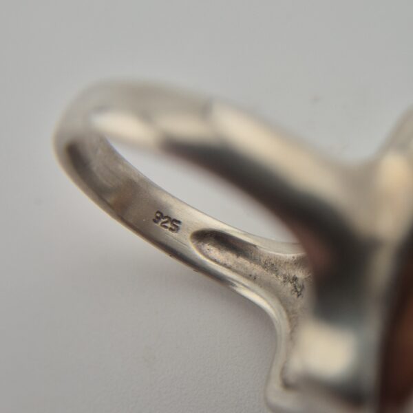 Vintage 925 Sterling Silver Ring with Natural  Amber