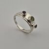 Unique Vintage 925 Sterling Silver Ring with Peridot, Amethyst & Garnet