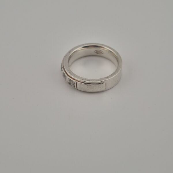 Vintage 925 Sterling Silver Three Crystal Ring