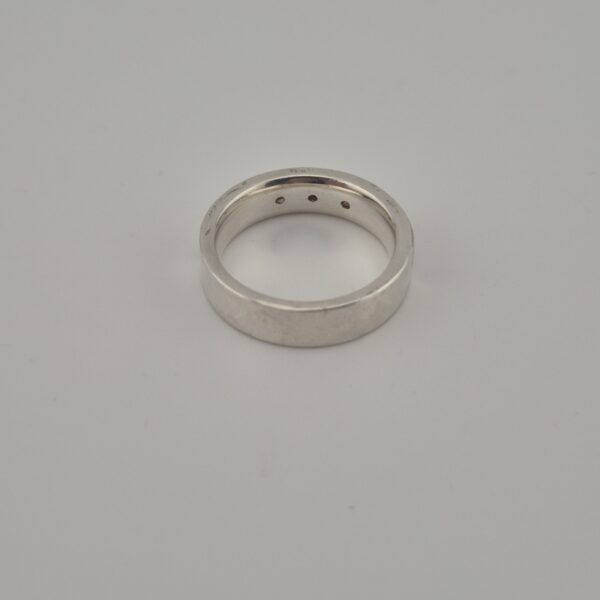 Vintage 925 Sterling Silver Three Crystal Ring